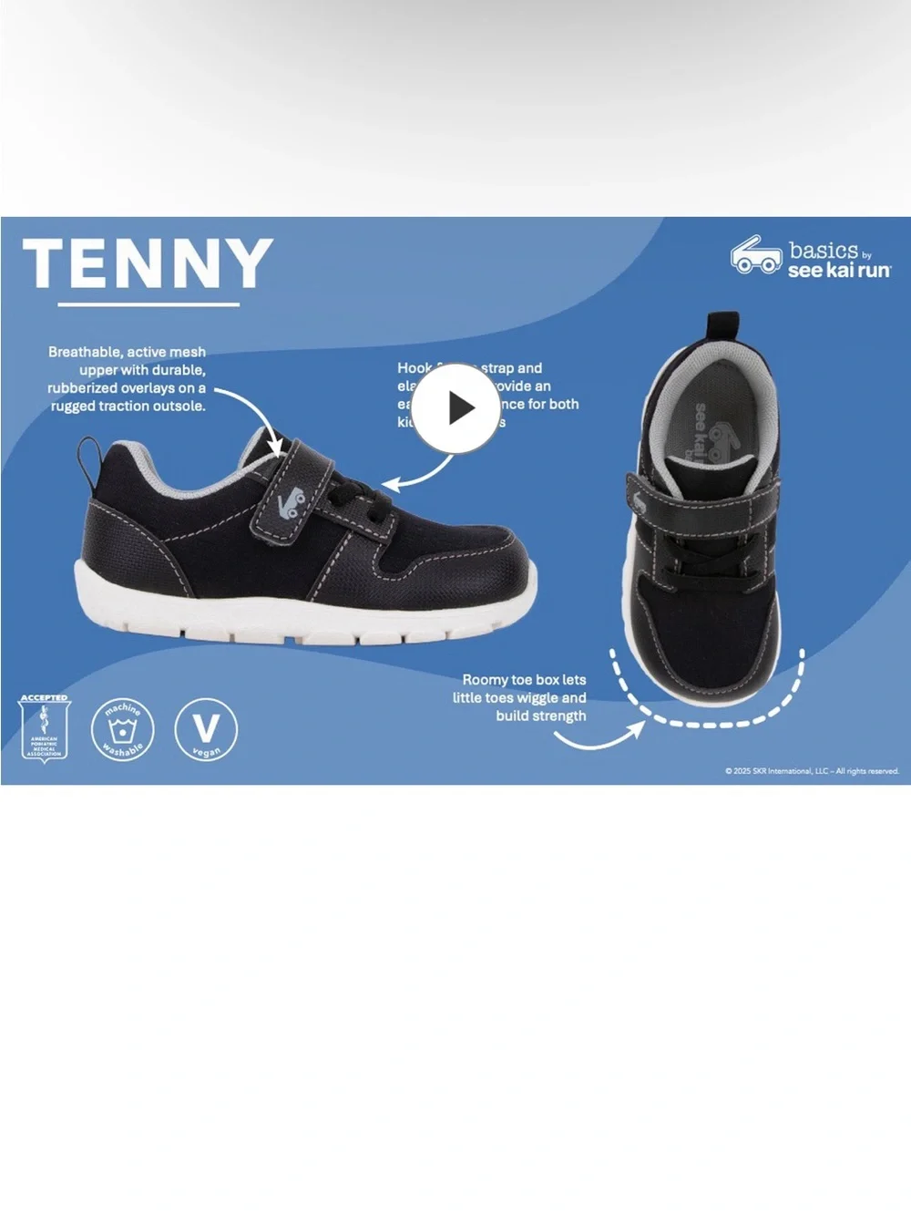 Kids Blue Lightweight Athletic Sneaker with Hook-and-Loop Strap